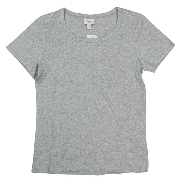 Jenni Other - Jenni Intimates Solid Ribbed Knit Short Sleeve Sleepshirt Pajama Top M NWT Grey